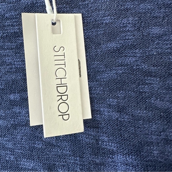 StitchDrop Blue Colorblock Crew Neck Lightweight Sweater, Size Large - Picture 5 of 10